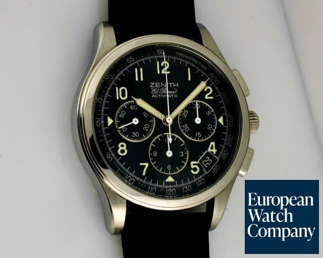 Image of Zenith El Primero Automatic Chronoograph Black Dial SS/Strap