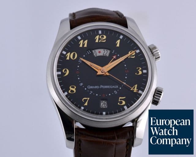 Image of Girard Perregaux Traveler II SS GMT Alarm Black Dial  