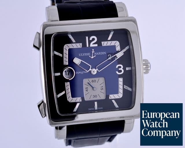 Image of Ulysse Nardin Quadrato Dual Time SS Blue Dial
