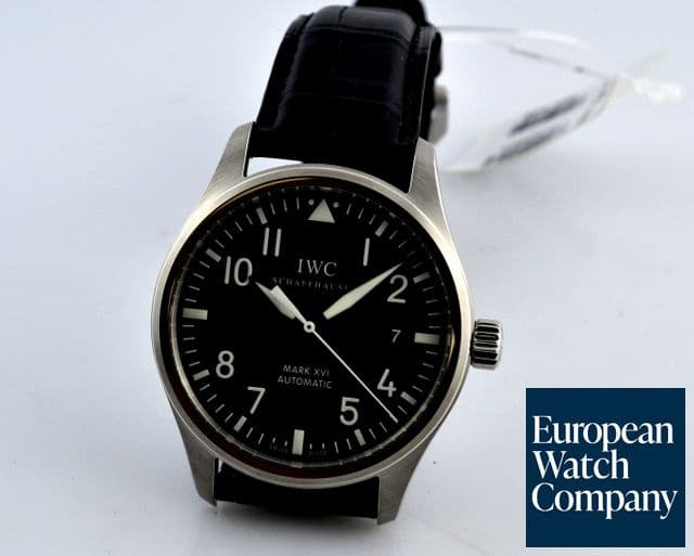 Image of IWC Mark XVI Black Dial SS/Alligator 