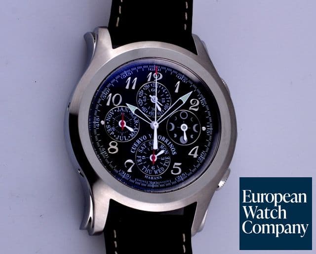 Image of Cuervo y Sobrinos Robusto Chronograph Calendar SS Black Dial 43MM


