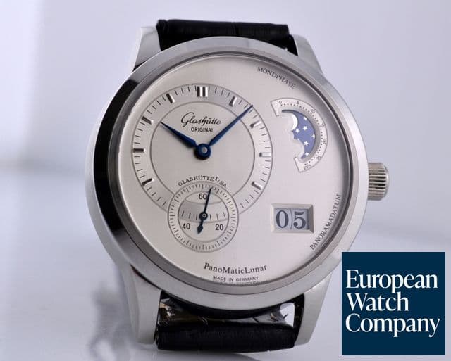 Image of Glashutte Original PanoMaticLunar SS Silver Dial 39.3MM 