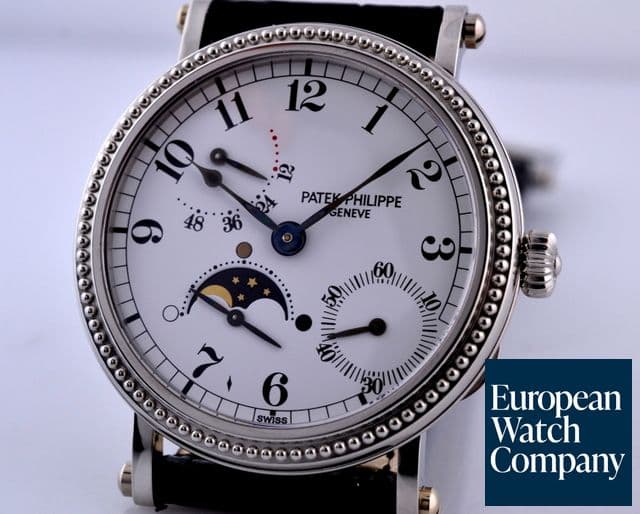 Image of Patek Philippe Moonphase Power Reserve PLATINUM Hobnail Bezel 36M