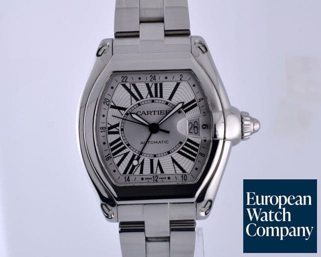 Image of Cartier Roadster XL SS/SS GMT Silver Dial