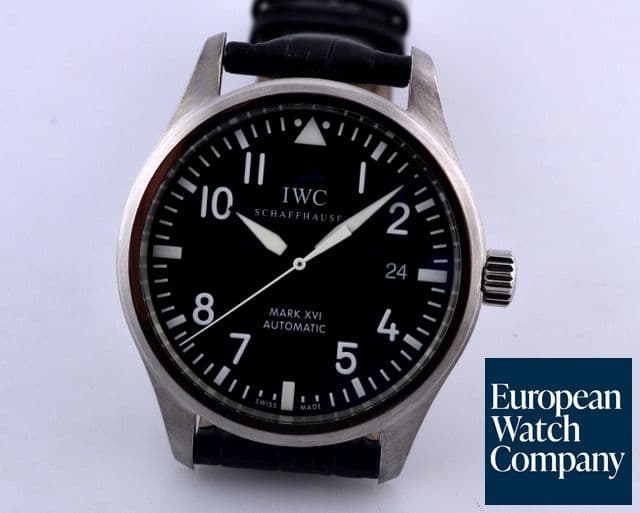 Image of IWC Mark XVI Black Dial SS/Alligator 39MM