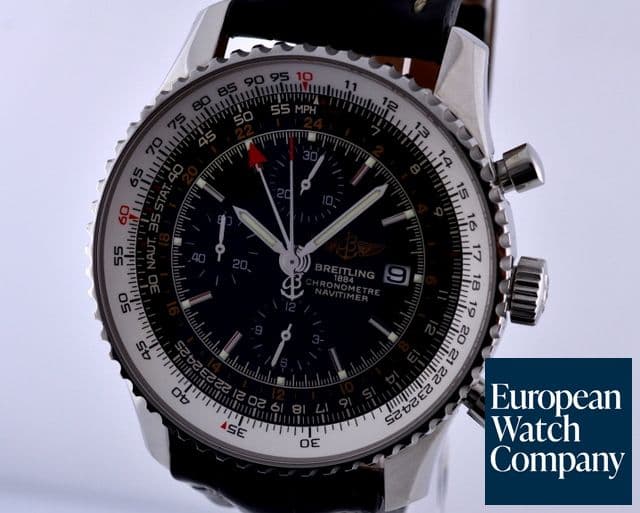 Image of Breitling Navitimer World Chronograph Black Dial SS 46MM