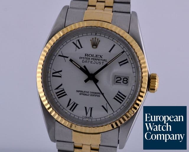 Image of Rolex Datejust 18K / SS White Dial Roman 1984 35MM