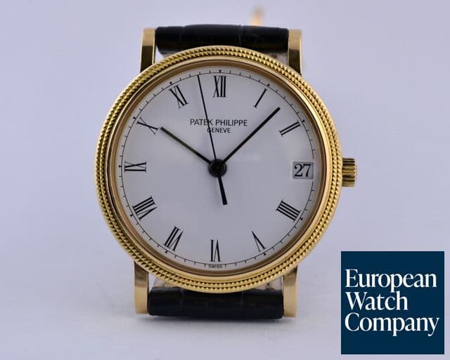 Image of Patek Philippe Calatrava 18K Yellow Gold Automatic Hobnail Bezel White Dial 33MM
