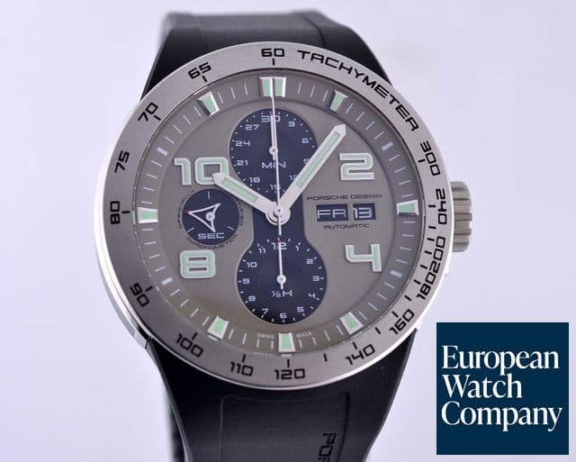 Image of Porsche Design Flat Six Chronograph SS / Rubber Grey Dial German Day 44.5MM