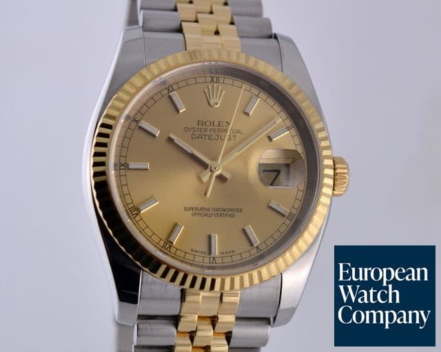 Image of Rolex Datejust SS/18K Jubilee Champagne Dial Stick Markers D Series (2005) 36M