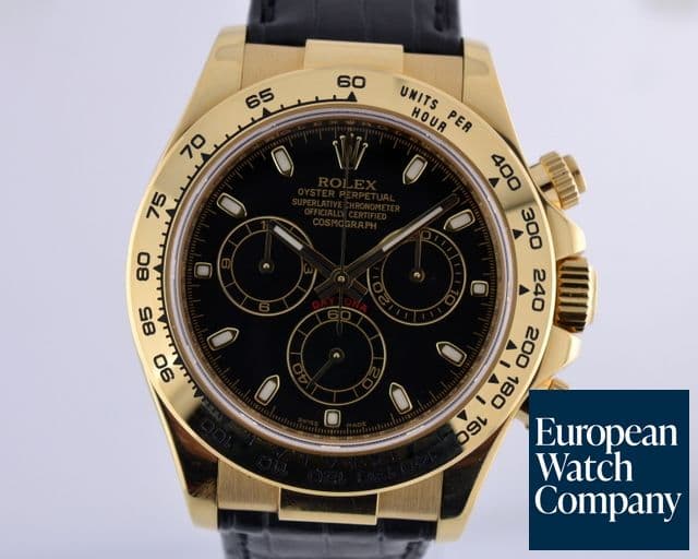Image of Rolex Daytona 18K Yellow Gold / Leather Black Dial Z Series (2007) 40MM