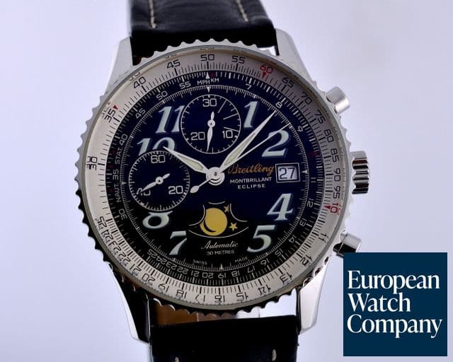 Image of Breitling Navitimer Montbrillant Eclipse SS Black Dial 41.5MM