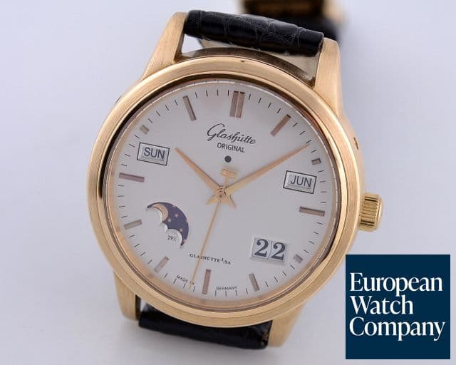 Image of Glashutte Original Senator Perpetual Calendar 18K Rose Gold Silver Dial 39.3MM
   