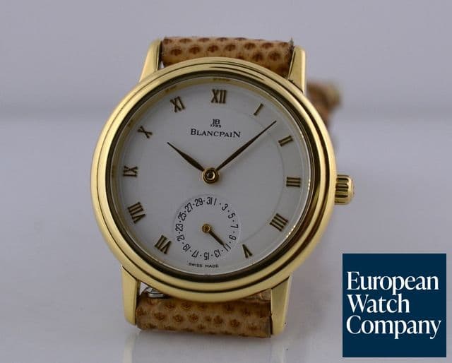 Image of Blancpain Ladies Villeret 18K Yellow Gold White Dial Date 28MM