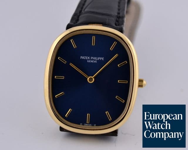 Image of Patek Philippe Ellipse 18K YG Blue Dial W/ Deployant Buckle