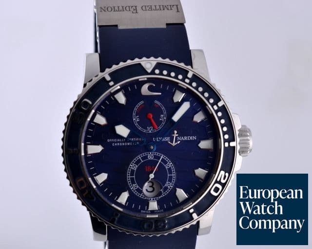 Image of Ulysse Nardin Maxi Marine Blue Surf Blue Dial Rubber SS Limited 43MM