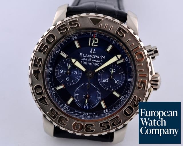 Image of Blancpain Fifty Fathoms Air Command Flyback Blue Dial 18k White Gold 40MM