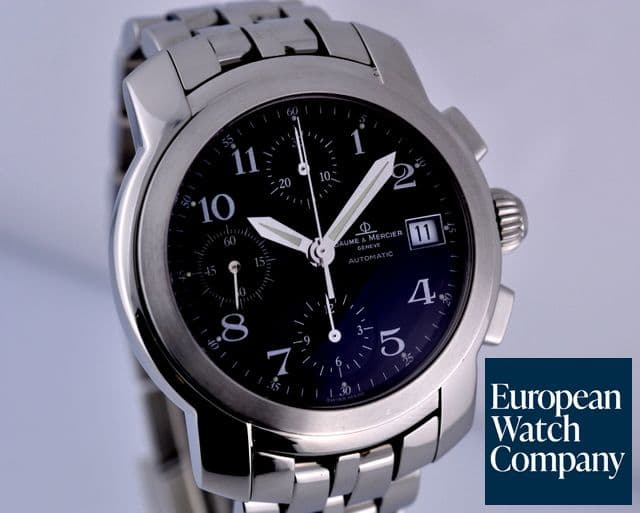 Image of Baume & Mercier Capeland Chronograph Automatic SS/SS Black Dial 38.5MM