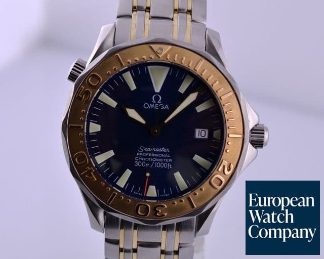 Image of Omega Seamaster Professional 18K / SS Blue Dial Gold Bezel 41MM