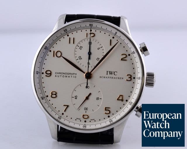 Image of IWC Portuguese Chronograph SS White Dial / Gold Numerals 40MM