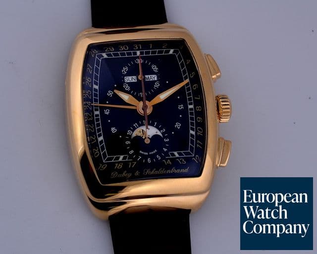 Image of Dubey & Schaldenbrand Gran Astro Chronograph 18K Rose Gold Black Dial 38MM