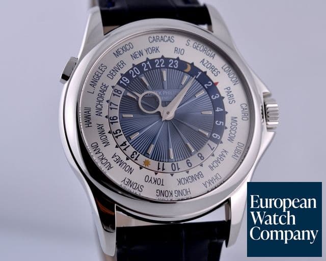 Image of Patek Philippe World Time Platinum Blue Guilloche 39.5MM
