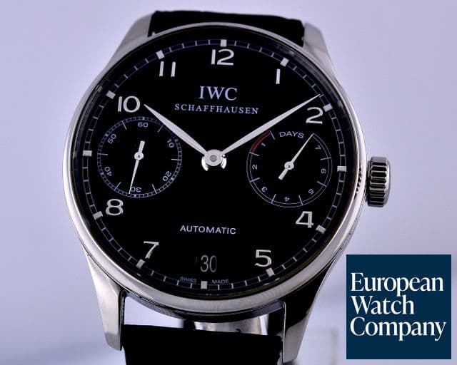 Image of IWC Portuguese 7 Day Automatic SS Black Dial 42MM