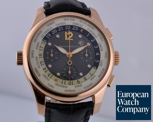 Image of Girard Perregaux World Time WW.TC 18K Rose Gold Chronograph 43MM 