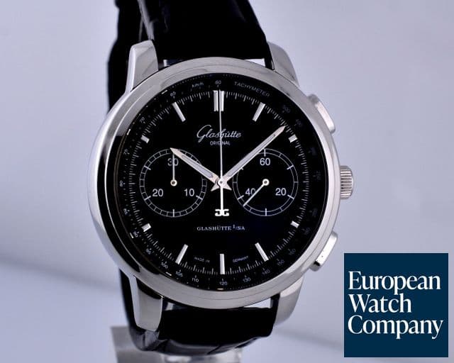 Image of Glashutte Original Senator Chronograph XL SS Black Dial 44MM