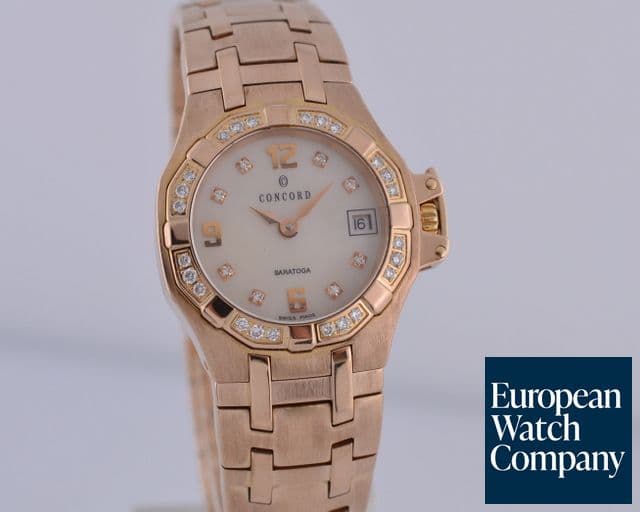 Image of Concord Saratoga 18K RG MOP Diamond Dial