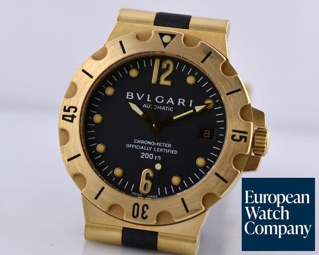 Image of Bulgari Diagano Professional Acqua Automatic Black Dial 18K Yellow Gold 38MM