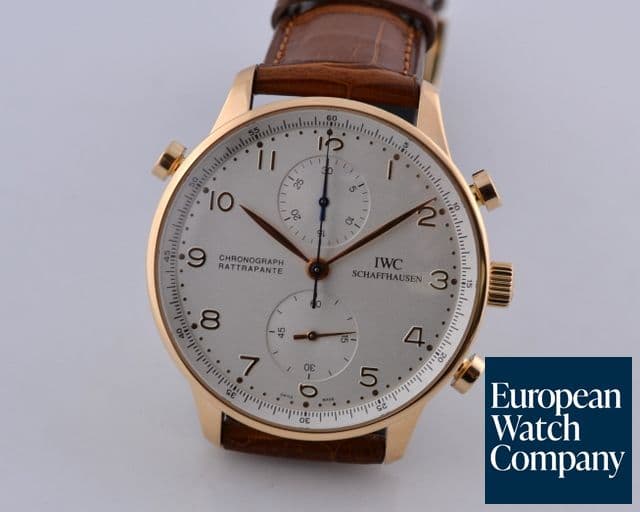 Image of IWC Portuguese Chronograph Rattapante Manual Wind 18K Rose Gold 41MM