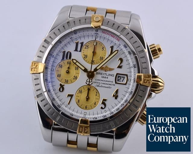 Image of Breitling Chronomat Evolution 18K Yellow Gold / SS White Dial Arabic 44MM