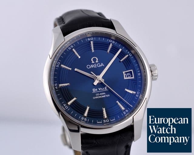 Image of Omega De Ville Co-Axial Hour Vision Blue Dial SS / Alligator 41MM
