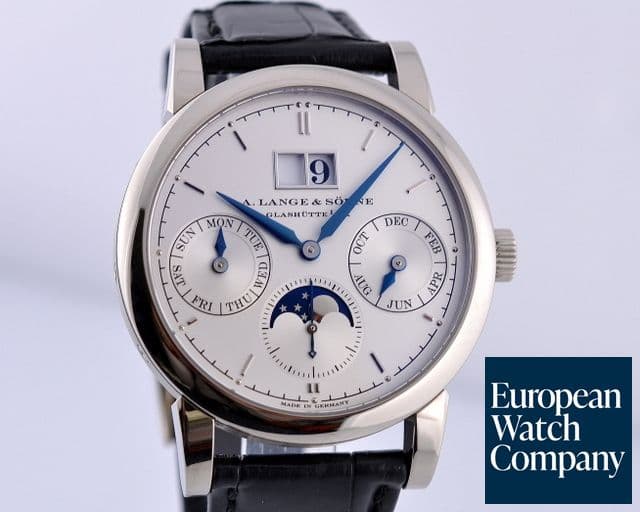 Image of A. Lange and Sohne Saxonia Annual Calendar 18 White Gold Silver Dial 38.5MM