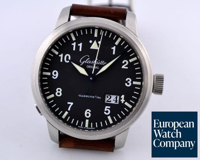Image of Glashutte Original Senator Navigator Panorama Date SS Black Dial 44MM