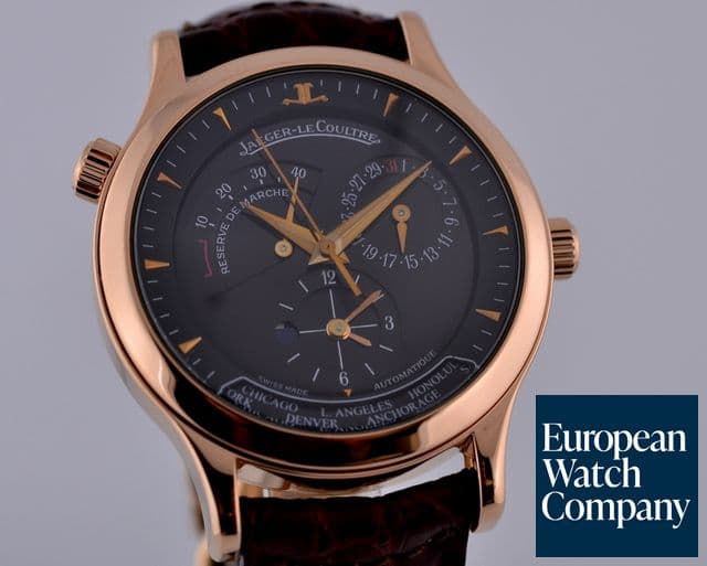 Image of Jaeger LeCoultre Master Geographic 18K Rose Gold Black Dial 38MM