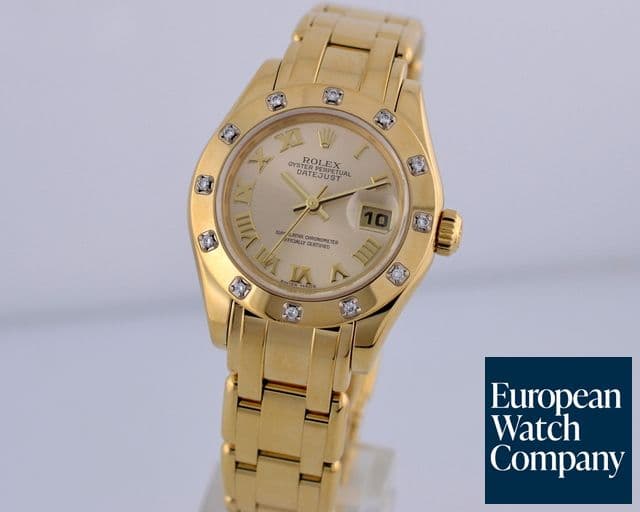 Image of Rolex Ladies Datejust 
Pearlmaster Masterpiece Champagne 18K YG