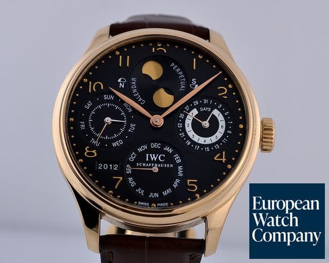 Image of IWC Portuguese Perpetual Calendar 18K Rose Gold Black Dial 44.2MM