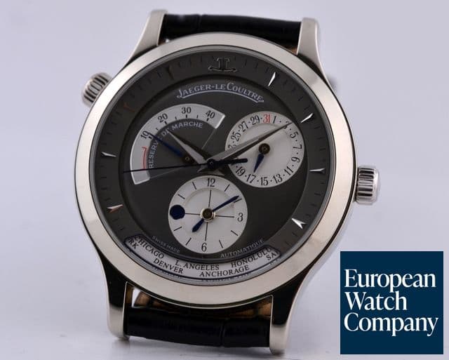 Image of Jaeger LeCoultre Master Geographic 18K White Gold Grey / Silver Dial 38MM