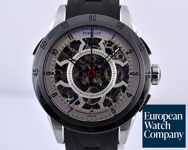 Image of Perrelet Split Second Chronograph Skeleton Dial SS / Ceramic 43.5MM