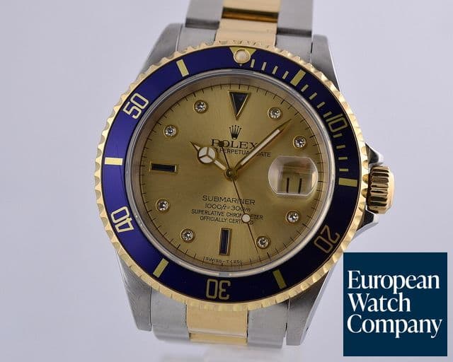 Image of Rolex Submariner 18K / SS Gold Serti Diamond Dial 