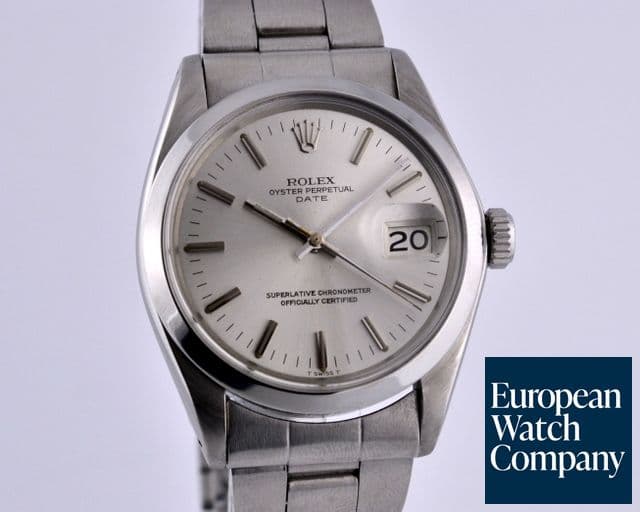 Image of Rolex Oyster Perpetual Date Silver Stick SS/SS Automatic Circa 1972 35MM