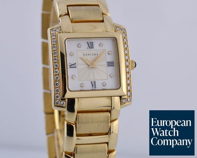 Image of Concord La Tour Collection 14k Classic Diamond Bezel Quartz Ladies