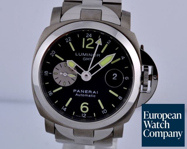 Image of Panerai Luminor GMT Titanium & Steel Bracelet Black Dial K Series (2008) 44MM
