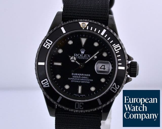 Image of Rolex Submariner DLC Coated
 Black Dial Nato Strap K Series (2001)