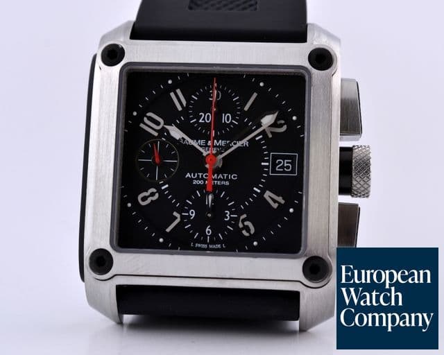 Image of Baume & Mercier Hampton Square Chronograph Black Rubber 