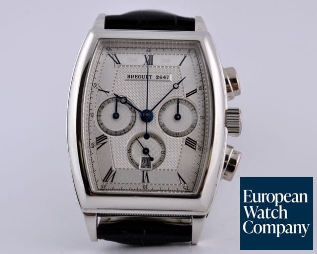 Image of Breguet Heritage Chronograph Platinum Silver Guilloche Dial 32MM