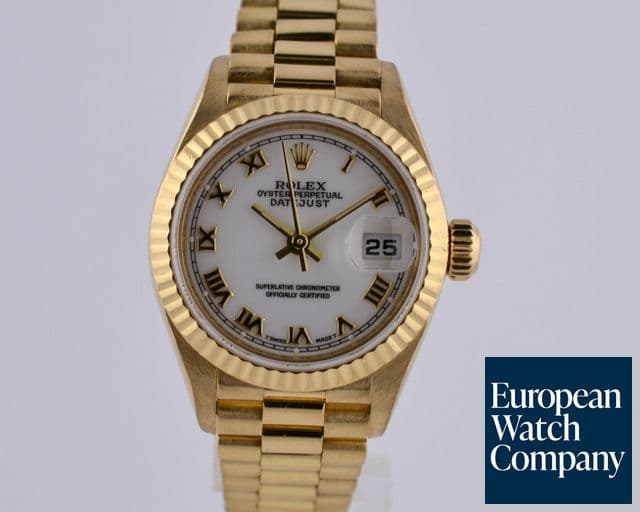 Image of Rolex Datejust President Ladies 18K Yellow Gold White Roman W Series (1995)