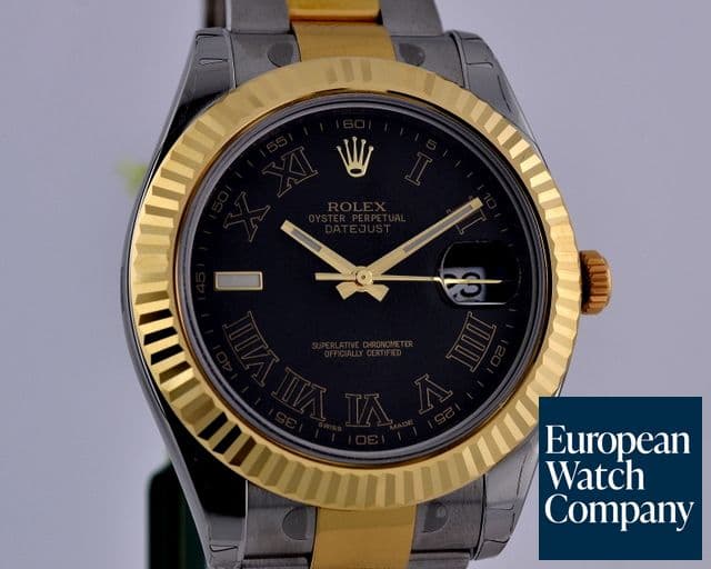 Image of Rolex Datejust II 18K Yellow Gold / SS Black Roman UNWORN